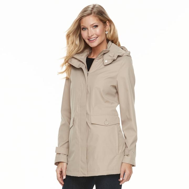 Women's Weathercast Hooded Topper Jacket, Size: Small, Med Brown