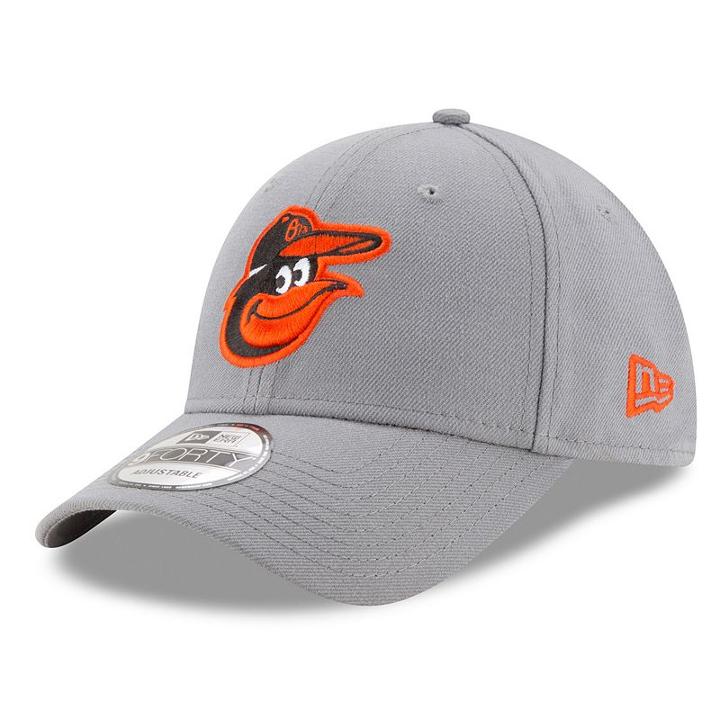 Adult New Era Baltimore Orioles 9forty The League Storm Adjustable Cap, Grey