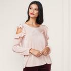 Lc Lauren Conrad Runway Collection Pleated Cold-shoulder Top - Women's, Size: Small, Med Pink