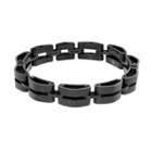 Lynx Men's Stainless Steel Bracelet, Size: 8.5, Black
