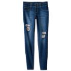 Girls 7-16 & Plus Size So&reg; Double Button Jegging Skinny Jeans, Girl's, Size: 20 1/2, Med Blue