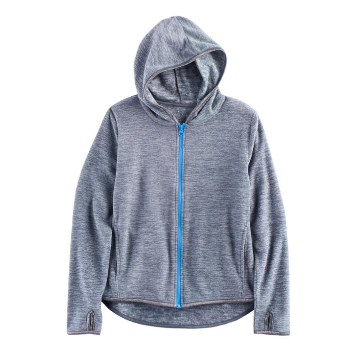 Girls 7-16 & Plus Size So&reg; Full Zip Microfleece Hoodie, Size: 20 1/2, Grey