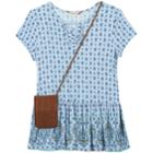 Girls 7-16 Speechless Printed Peplum Top & Purse Set, Size: Xl, Red Overfl