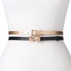 Women's Sonoma Goods For Life&trade; Pineapple Buckle 2-for-1 Belt Set, Size: Small, Gold