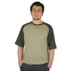 Men's Stanley Classic-fit Colorblock Raglan Performance Baseball Henley, Size: Medium, Brown