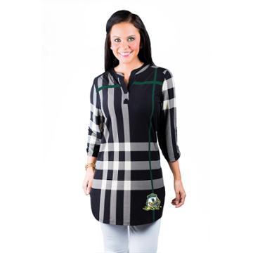 Women's Gameday Couture Oregon Ducks Plaid Tunic, Size: Xl, Grey