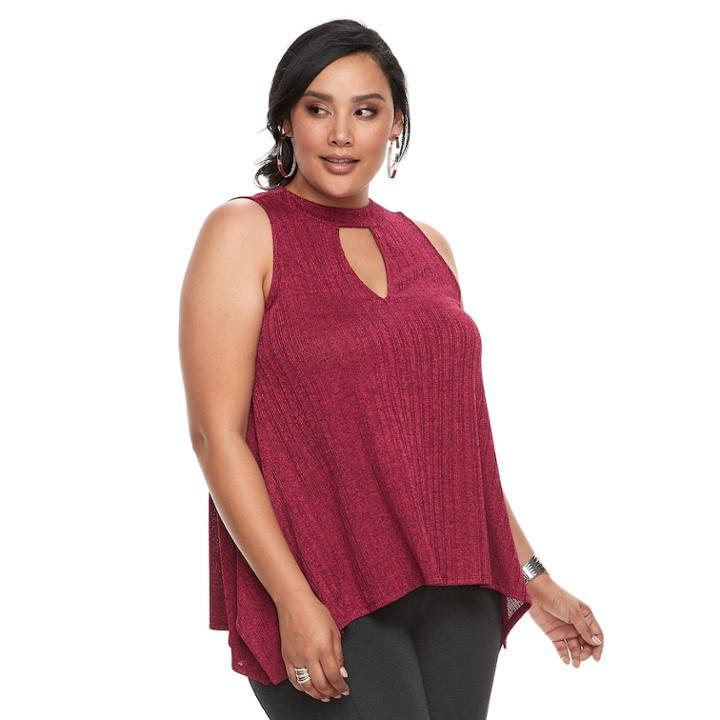 Plus Size Jennifer Lopez Cascade Tank, Women's, Size: 2xl, Med Pink