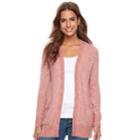 Women's Sonoma Goods For Life&trade; Slubbed Cardigan, Size: Large, Med Pink