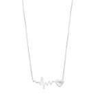 Sterling Silver New England Patriots Heartbeat Necklace, Women's, Size: 18, Grey