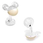 Disney 3d Mickey Mouse Mother-of-pearl Silver-tone Cuff Links, Men's, Silver