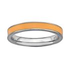 Stacks And Stones Sterling Silver Orange Enamel Stack Ring, Women's, Size: 6