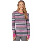 Women's Cuddl Duds Strecth Thermal Crewneck Top, Size: Xs, Fairisle Pink