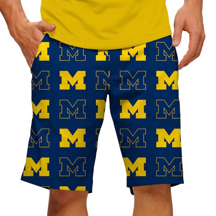 Men's Loudmouth Michigan Wolverines Golf Shorts, Size: 30, Multicolor