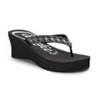 Candie's&reg; Women's Cut-out Bling Wedge Sandals, Size: Large, Black