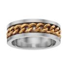 Men's Two Tone Stainless Steel Curb Chain Band, Size: 8, Multicolor