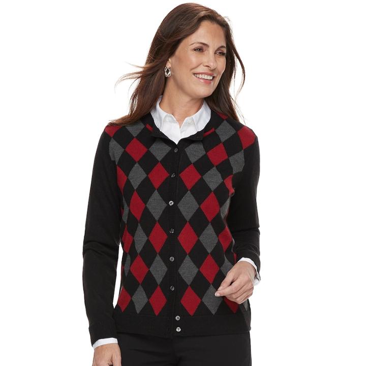 Women's Croft & Barrow&reg; Essential Extra Cozy Cardigan, Size: Xl, Med Red