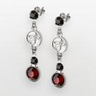 Miami Heat Silver Tone Crystal Drop Earrings, Women's, Multicolor