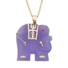 Lavender Jade & Lab-created Ruby 14k Gold Elephant Pendant Necklace, Women's, Size: 17, Purple