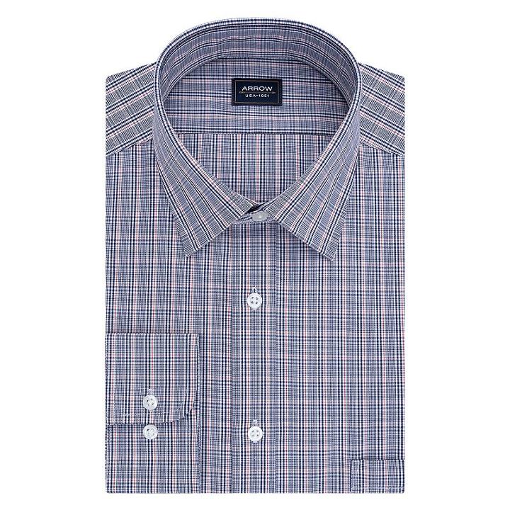 Big & Tall Arrow Regular-fit Poplin Wrinkle-free Dress Shirt, Men's, Size: 20 34-35, Med Orange