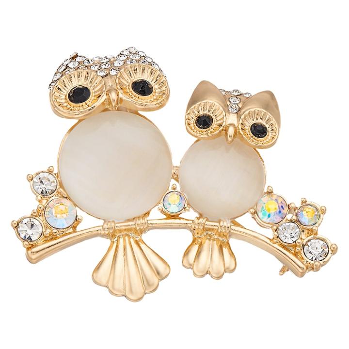 Napier Gold Tone Owl Pin, Women's, Multicolor
