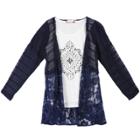 Girls 7-16 Speechless Medallion Tank Top & Cardigan Set, Size: Small, Blue (navy)