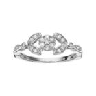 I Promise You Sterling Silver 1/4 Carat T.w. Diamond Flower Promise Ring, Women's, Size: 7, White