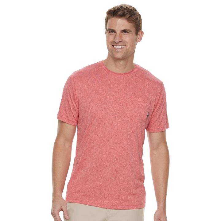 Men's Columbia Sycamore Falls Omni-shade Pocket Tee, Size: Large, Pink