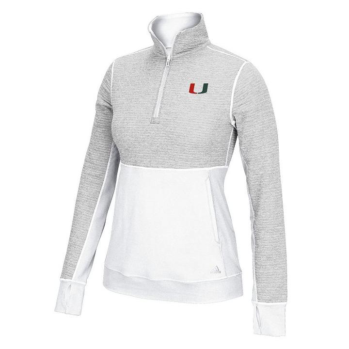 Women's Adidas Miami Hurricanes Team Logo Pullover, Size: Medium, White