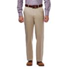 Men's Haggar Premium No-iron Khaki Stretch Classic-fit Flat-front Pants, Size: 42x30, Dark Beige