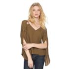 Women's Rock & Republic&reg; Beaded Cutout Top, Size: Large, Green