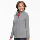 Petite Croft & Barrow&reg; Quilted Zip-up Jacket, Women's, Size: S Petite, Med Grey
