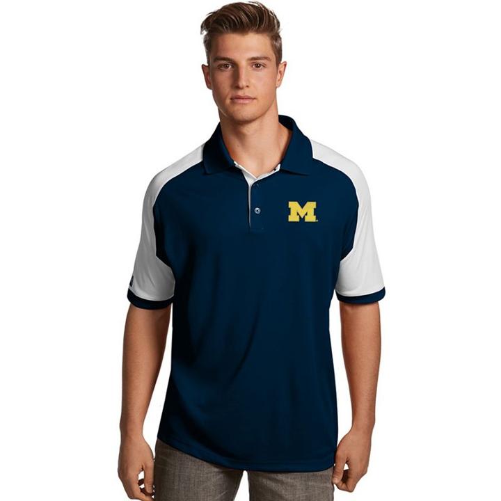 Men's Antigua Michigan Wolverines Century Polo, Size: Medium, Blue (navy)