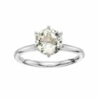 Lc Lauren Conrad 10k White Gold Green Quartz Ring, Women's, Size: 9