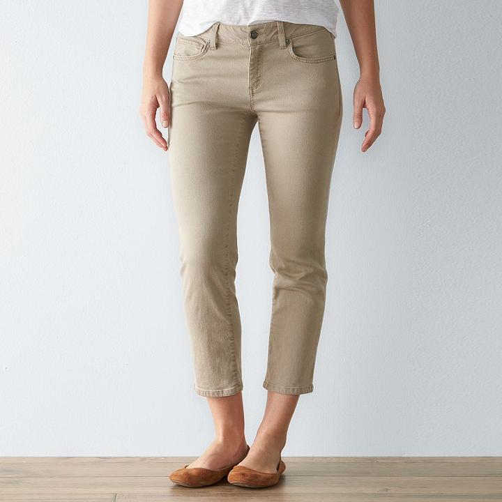 Women's Sonoma Goods For Life&trade; Twill Skinny Capris, Size: 14, Med Grey