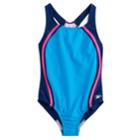 Girls 7-16 Speedo Solid Sport One-piece Swimsuit, Size: 7, Blue