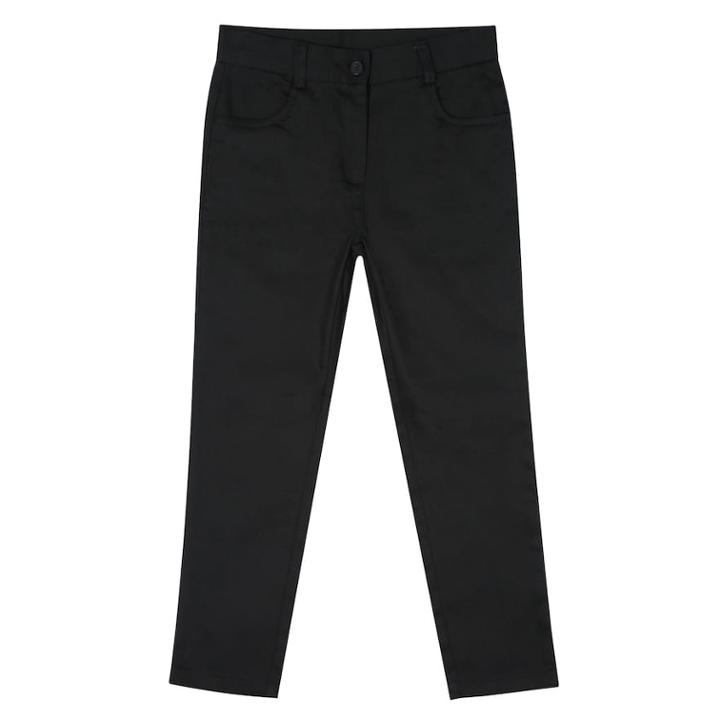 Girls 4-16 Chaps School Uniform Twill Ankle Pants, Size: 12, Black