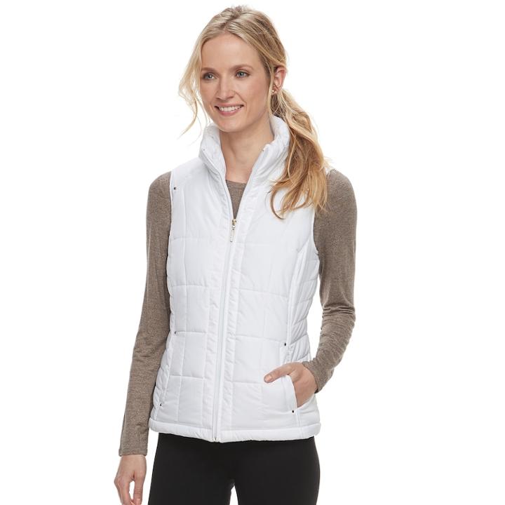 Women's Weathercast Quilted Puffer Vest, Size: Xl, Natural