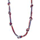Red, White & Blue Long Knotted Multi Strand Necklace, Women's, Multicolor