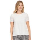 Women's Izod Eyelet Pleat-back Tee, Size: Medium, White