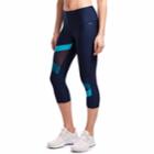 Women's Jockey Sport Zig-zag Midrise Capri Leggings, Size: Xl, Turquoise/blue (turq/aqua)