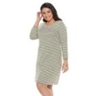 Plus Size Sonoma Goods For Life&trade; Stripe T-shirt Dress, Women's, Size: 3xl, Green