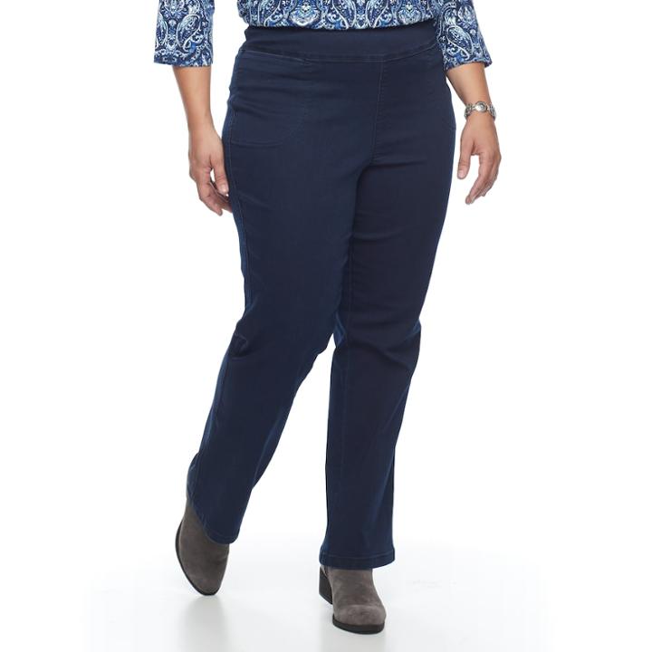 Plus Size Croft & Barrow&reg; Pull-on Bootcut Pants, Women's, Size: 3 - Regular, Dark Blue
