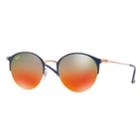 Ray-ban Rb3578 50mm Semi-rimless Round Gradient Mirror Sunglasses, Women's, Drk Yellow