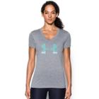 Women's Under Armour Tech Twist Short Sleeve Graphic Tee, Size: Large, Med Grey