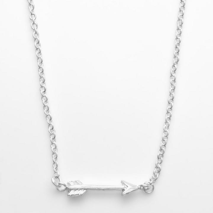 Itsy Bitsy Sterling Silver Arrow Necklace, Women's, Size: 16, Grey