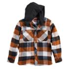 Boys 8-20 Button-down Plaid Flannel Hooded Shirt, Size: Small, Red/coppr (rust/coppr)