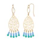Lc Lauren Conrad Tropical Paradise Beaded Tear Drop Earrings, Women's, Green