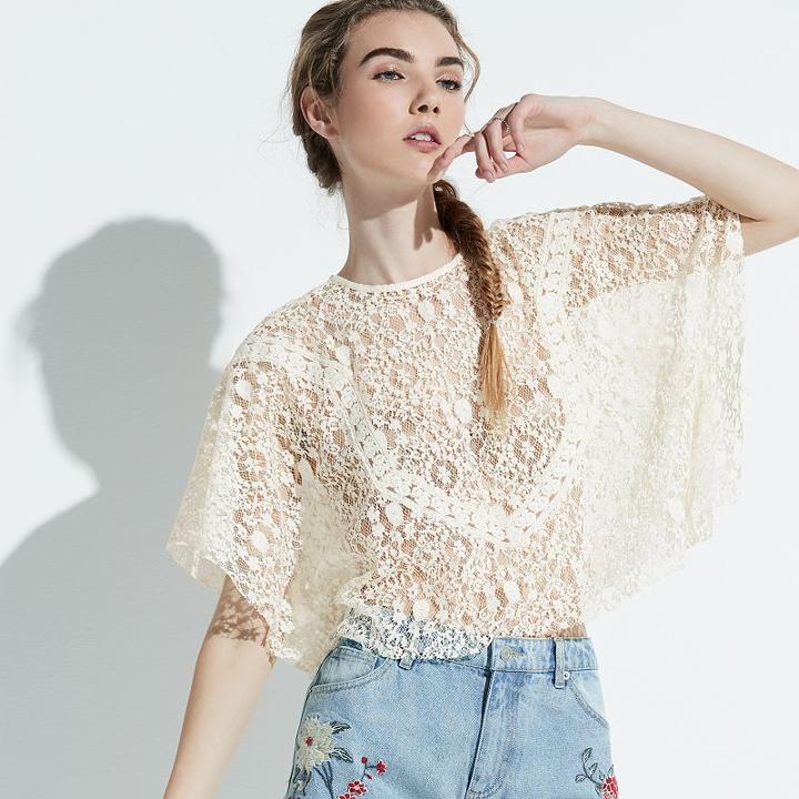 K/lab Lace Trapeze Top, Girl's, Size: Small, White Oth