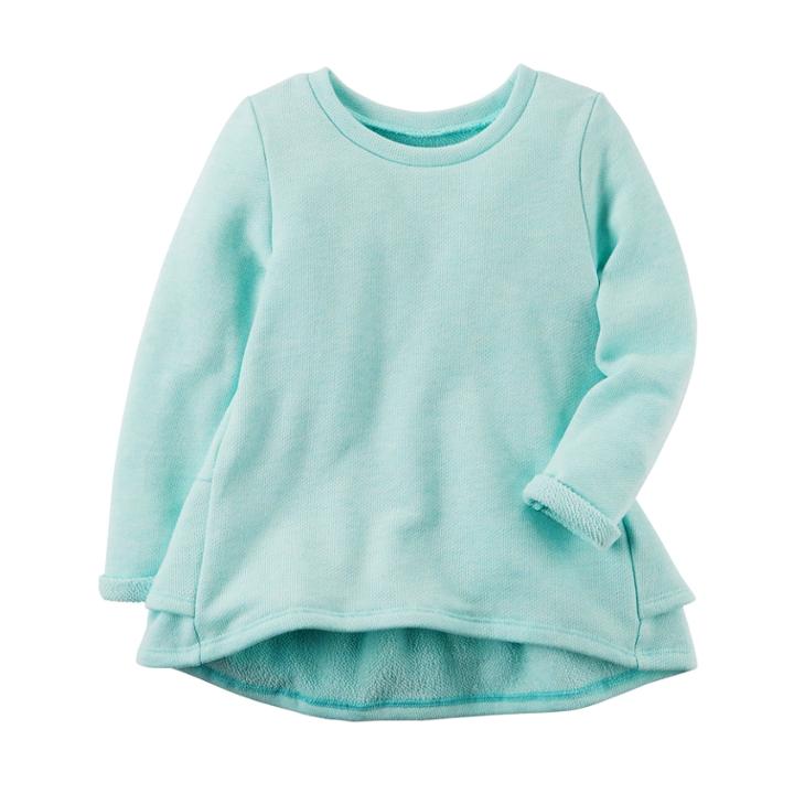 Girl's 4-8 Carter's Ruffle Sweatshirt, Size: 6, Turquoise/blue (turq/aqua)