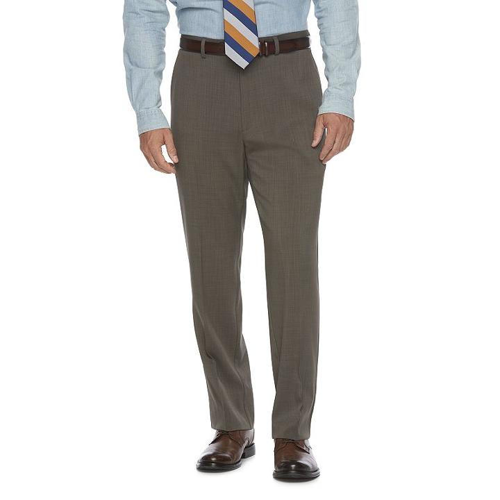 Men's Chaps Classic-fit Performance Flat-front Dress Pants, Size: 38x32, Lt Brown